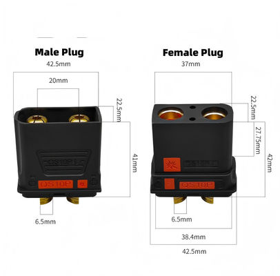 Petite taille facile à installer Matériau PA adapté à la prise d'alimentation d'avion à grande transmission de courant